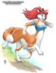  canine chakat female fox foxtaur kacey life's_dream mammal pandora pandora_whitepaw running taur 