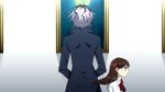  1girl anime_coloring brown_hair coat garry_(ib) ib ib_(ib) long_hair painting_(object) purple_hair yodobashi_yuo 