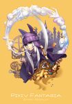  animal_hood bracelet bunny cat_hood chess_piece coin gem gold gold_bar green_eyes highres hood jewelry kiseru lips long_hair long_sleeves manta_ray palace pearl pipe pixiv_fantasia pixiv_fantasia_sword_regalia smoke smoking solo sword urn weapon white_hair wide_sleeves yukiusagi1983 