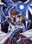  blue-eyes_white_dragon blue_eyes_white_dragon dragon duel_disk duel_monster kaiba_seto male male_focus yu-gi-oh! yuu-gi-ou_(card) 