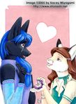  ace_(kacey) anthro anubian_jackal blue_hair canine cat clothing couple duo feline female hair jackal kacey kristania lesbian long_hair mammal plain_background proposal tears 