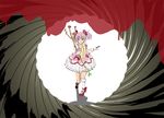  blood bow gloves gun_barrel_sequence intes james_bond_(series) kaname_madoka mahou_shoujo_madoka_magica parody pink_eyes pink_hair solo 