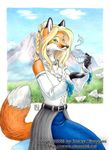  2005 blouse canine drink female fox kacey kaylee landscape mountain solo tea 