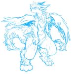  feli_cith_(artist) fluffy male nude sketch wings 