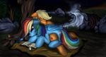  cuddling cutie_mark duo equine female feral friendship_is_magic horse lesbian leyanor mammal my_little_pony pegasus pony rainbow_dash_(mlp) shipping wings 