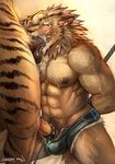  abs anthro balls barazoku bdsm biceps big_muscles blade_(pixiv) blush bondage bound bulge canine cheetahpaws cock_ring cum cum_in_mouth cum_inside cum_on_face digitigrade erection eyes_closed faceless_male feline fellatio fur gay licking male mammal muscles nipples nude oral oral_sex pecs penis plain_background pubes pubic_fur sex tiger tongue wolf 