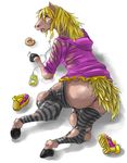  bulging clothing distress doughnut equine female fur hair hooves horse ipod legwear mammal mane muscles open_mouth panties shoes stockings tears transformation underwear unknown_artist 