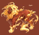  fire flames lion male mammal orange_body red robbw scar solo warm_colors 