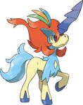  alternate_form blue_eyes hooves horn keldeo mane no_humans official_art pokemon sugimori_ken 