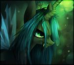  blue_eyes blue_hair changeling female friendship_is_magic hair hi_res horn imalou my_little_pony queen_chrysalis_(mlp) solo wings 