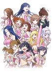  akizuki_ritsuko amami_haruka bangs everyone futami_ami futami_mami ganaha_hibiki hagiwara_yukiho hoshii_miki idolmaster idolmaster_(classic) kikuchi_makoto kisaragi_chihaya minase_iori miura_azusa mofu multiple_girls pink_diamond_765 shijou_takane takatsuki_yayoi 