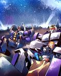  astrotrain bad_id bad_pixiv_id bag city coca-cola decepticon energon energy food groceries hamburger ice_cream lights mecha night no_humans oldschool resting robot science_fiction searchlight skywarp soda star_(sky) transformers yfm_(mrk) 