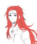 bare_shoulders blue_eyes headband long_hair male male_focus red_hair smile solo spot_color tales_of_(series) tales_of_symphonia zelos_wilder 