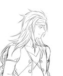  1boy long_hair male male_focus monochrome short_hair simple_background solo tales_of_(series) tales_of_symphonia zelos_wilder 