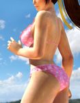  1girl 3d cloud clouds dead_or_alive dead_or_alive_5 kasumi kasumi_(doa) official_art orange_hair ponytail swimsuit tecmo wet 