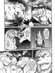  clothing comic dog feline jin_(artist) lion male mammal muscles pig porcine shirt translated wolf 