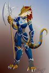  aleisandra armor big_breasts breasts cleavage clothed clothing color dragon dragonborn dungeons_&amp;_dragons female hair halberd horn legwear lizard lizardbeth looking_at_viewer paladin plain_background polearm reptile scalie solo stargate2525 stargate525 toeless_socks white_background wide_hips 