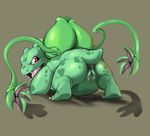  absurd_res anus bulbasaur female feral flora_fauna hi_res looking_at_viewer narse nintendo open_mouth plant pok&#233;mon pok&eacute;mon presenting pussy red_eyes saliva simple_background solo tentacles video_games 