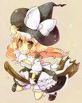  apron blonde_hair bloomers blush bow braid broom curiosities_of_lotus_asia grin hair_bow hat hat_bow kirisame_marisa sen1986 short_sleeves simple_background single_braid smile solo star touhou underwear white_bow witch witch_hat wrist_cuffs yellow_eyes 