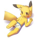  anthro bulge clothed clothing cub cute half-dressed jimmy2929 looking_at_viewer lying male navel nintendo on_back pikachu pok&#233;mon pok&#233;morph pok&eacute;mon pok&eacute;morph raised_leg smile solo topless underwear unrealplace video_games young 