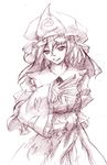  bad_id bad_pixiv_id eruza highres japanese_clothes monochrome purple saigyouji_yuyuko solo touhou traditional_media 