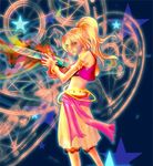  artist_request blonde_hair class_change final_fantasy final_fantasy_iv lowres magic_circle midriff mystic_knight ponytail rosa_farrell solo veil 