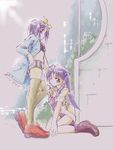  hiiragi_kagami hiiragi_tsukasa jason_(kaiten_kussaku_kikou) lucky_star multiple_girls panties purple_hair shorts siblings sisters thighhighs underwear 