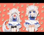  animal_ears auer bad_id bad_pixiv_id caramelldansen dog_ears dog_tail inubashiri_momiji izayoi_sakuya kemonomimi_mode lowres multiple_girls tail touhou wolf_ears wolf_tail 