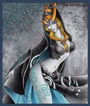  blonde_hair cloak hood long_hair makeup midna older red_eyes signature solo tattoo the_legend_of_zelda the_legend_of_zelda:_twilight_princess 