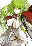  bodysuit breasts c.c. code_geass green_hair highres large_breasts long_hair looking_at_viewer pupps smile solo thigh_gap yellow_eyes 