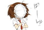  bad_id bad_pixiv_id brown_hair in_the_face kill_me_baby necktie oribe_yasuna pie_in_face red_neckwear short_hair solo tariho_(robotanime) 