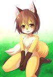  1girl animal_ears barefoot blush brown_eyes canine ears female fox furry hindpaw invalid_tag ka kagerofu looking_at_viewer nude paws solo standing tail 