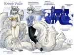  anthro canine clothing dreamspinner female fox kacey krinele mammal model_sheet multiple_tails nude silver_fur solo tail_clothing white wolf 