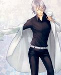  dressing facial_mark hades_itsuhito hokenshitsu_no_shinigami labcoat magatsumagic male_focus school_nurse silver_hair solo 