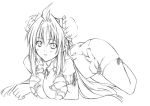  1girl breasts cleavage commentary_request graphite_(medium) kos-mos large_breasts long_hair monochrome solo swimsuit tenzen_miyabi traditional_media xenosaga 