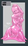  anthro breasts collaboration ditto herm intersex kneeling looking_at_viewer looking_back mingchee nintendo notorious notorious84 nude pinup plain_background pok&#233;mon pok&#233;morph pok&eacute;mon pose pussy solo the_pokedex_project video_games 