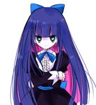  blue_eyes blue_hair bow crossed_arms hair_bow juliet_sleeves long_hair long_sleeves multicolored_hair panty_&amp;_stocking_with_garterbelt pink_hair puffy_sleeves sketch solo stocking_(psg) two-tone_hair vanilla_(nicolla) very_long_hair 