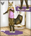  bathroom canine claws floor fox hindpaw mammal mark_haynes paws shower slippery soap soles tiles toes towel wet 