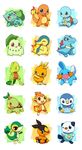  ambiguous_gender blue_body blue_eyes bulbasaur charmander chikorita chimchar cyndaquil eyes_closed fire green_body grey_eyes huiro mudkip nintendo orange_body orange_eyes oshawott piplup pok&#233;mon pok&eacute;mon red_eyes snivy squirtle tepig torchic totodile treecko turtwig video_games 