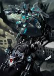  bad_pixiv_id city cloud decepticon flying mecha no_humans ravage realistic robot ruins science_fiction soundwave transformers yoruta_yurako 