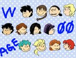  allelujah_haptism asemu_asuno chang_wufei charles_schulz_(style) desil_galette duo_maxwell flit_asuno gundam gundam_00 gundam_age gundam_wing heero_yuy kio_asuno lockon_stratos male_focus multiple_boys parody peanuts quatre_raberba_winner setsuna_f_seiei style_parody tieria_erde xianggang_90r 