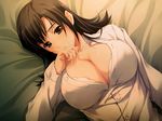  bed breasts cleavage innocent_grey lying pianissimo_(game) 
