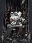  arm_cannon bad_id bad_pixiv_id cable cannon damaged decepticon mecha megatron no_humans oldschool realistic robot science_fiction smoke transformers weapon wire yoruta_yurako 