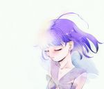  bishoujo_senshi_sailor_moon blush closed_eyes no_choker purple_hair purple_sailor_collar sailor_collar sailor_saturn sailor_senshi_uniform solo tomoe_hotaru transformation u-ni upper_body wind wind_lift 