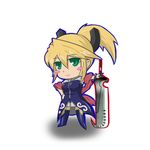  1girl blonde_hair blush blush_stickers boots breasts coat green_eyes legretta long_hair lowres ponytail skirt smile sword tales_of_(series) tales_of_the_abyss weapon 