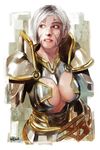  armor breasts cleavage daniel_oduber dragon_age original white_hair 
