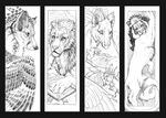  bookmark canine dragon feline feral hibbary lion male mammal monochrome 