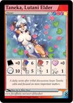  &#9792; &#9794; &hearts; ? abluedeer bleached_fur blue_eyes body_markings border breasts card dye facial_markings female flower furoticon hair lily_pad long_hair looking_at_viewer lotus lying mammal markings mustelid nipples nude on_back otter pussy raised_tail scenery silver_hair solo swimming taneka tcg tribal_markings tribes_of_tanglebrook 