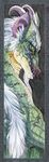  bookmark dragon green_scales hair hibbary horn nude portrait scalie solo white_hair 
