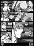  blush breasts butt comic dialog dialogue female jenny legend_of_jenny_and_renamon male monochrome multi_cock nipples nude penis scalie straight text tongue yawg 